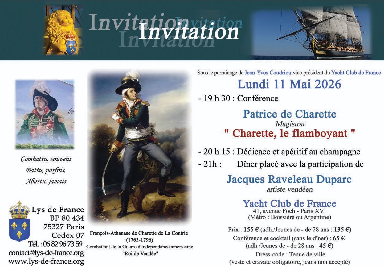 Conférence de Patrice de Charette "Charette, le flamboyant"